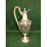 Victorian silver plated claret jug and an oval plated tray with gallery sides