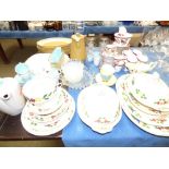 Poole Pottery two tone part breakfast service, assorted table / teawares, press glass and 6