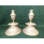 Pair of 19th century Italian brass white metal candlesticks by Pilipino Giuseppe, Venezia, each