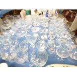 Quantity C20th glass to include rummers, wines and brandy balloons