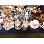 Quantity of assorted ceramics and glass to include thimbles, trinket boxes, Imari figurines etc.