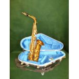 a lacquered brass Selmer 'radio improved saxophone, cased
