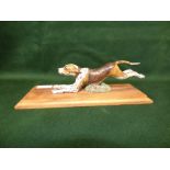 Austrian Cold Painted Bronze Desk Clip of a Fox Hound , 27cmL