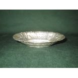 Late C18 German silver oval embossed dish to 2 1/2 ozt