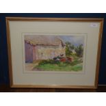 Eileen Soper (1905-1990) "Farmyard" watercolour, unsigned 23.5x36.56cm Provenance, John Davies