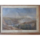 Julend Danvers C19th watercolours 'View from Perman 1890' 20cmx30cm and 'Landscape with Cattle'