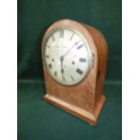 Edwardian mahogany three and a quarter chiming movement mantel clock by Morath Bros Liverpool 38cm H