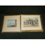 W C Buchanon (?) 'Mexico 1869' watercolour signed lower right 19cm x 29cm. C20th School 'Venetian