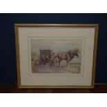 Jessie Pym "The Mangold cart", watercolour, unsigned, 24x34cm Provenance, John Davies