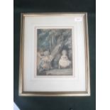 Early C19th English School "Three Children in a Wooded Scape", watercolour 22x16.5cm