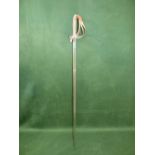 C19th officer's sword, wire bound snakes skin grip to a 32 inch grooved steel blade