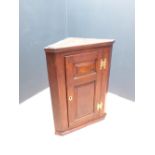 Georgian mahogany corner cabinet with brass butterfly hinges 90H x 66W