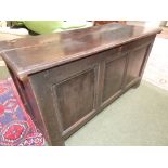 Georgian oak three panelled chest 73H x 138W