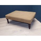 Contemporary large foot stool upholstered in brown suede by George Smith of Newcastle