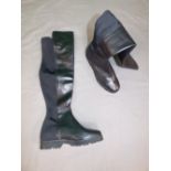 Ladies long black fashion boots, approx size 37/4, as new with packaging