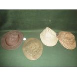 Four mixed gentleman's Barbour hats