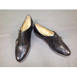 Ladies pair of leather shoes with buckles as new approx size 37