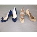 LK Bennett size 41 shoes, navy patent heels, and brown suede heels (worn once)