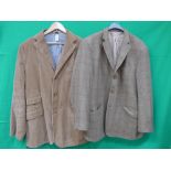 Gents light brown tweet sports jacket and light brown corduroy jacket