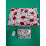 Lulu Guinness toilet bag , pink, red and white lips and purse