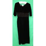 Handmade vintage velvet and silk black dress