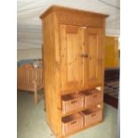 Free standing pine kitchen cabinet with fitted shelves 197H x 104W