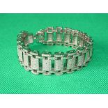 Silver and diamante (cz) chain link bracelet