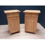 2 pine bedside cupboards, 80cmH x45cmW
