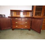 Fine quality George III flame mahogany secretaire chest attributed to Gillows of Lancaster. The