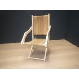 Vintage white painted child's deck chair