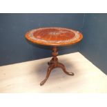 Georgian style mahogany tilt top occasional table 72H x 73Dia