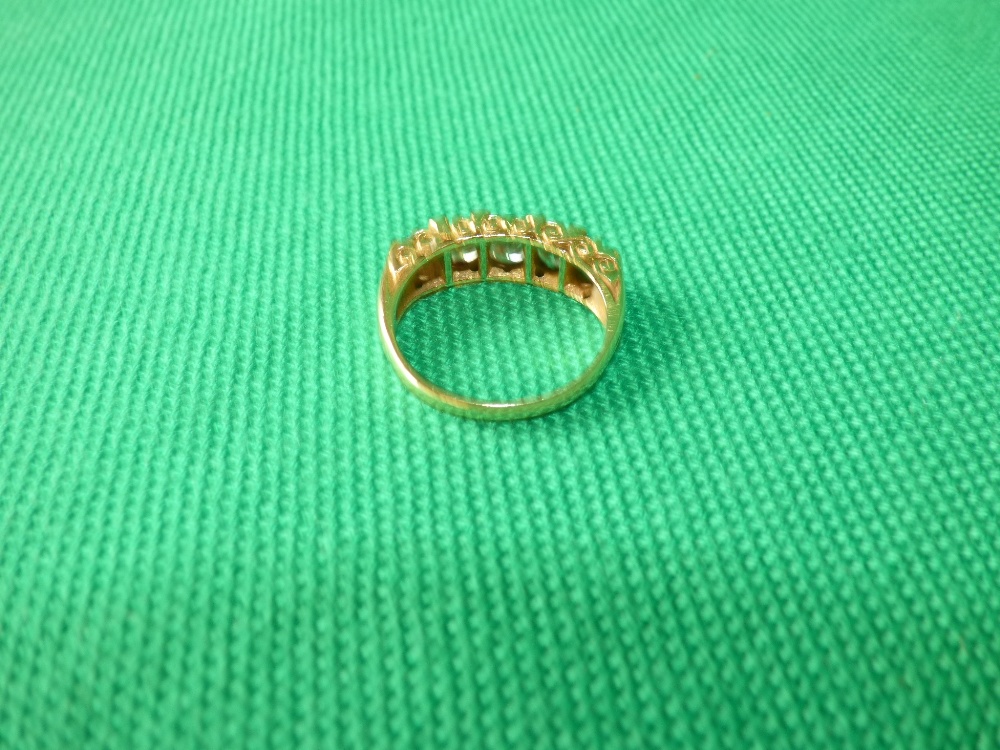 18ct gold five stone diamonds half hoop ring size O. Approx 1.16 metric carat 5.7g - Image 2 of 2