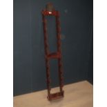 Chinese teak wooden hanging rack, 148cmHx27cmW and a Chinese plate