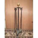 Set of cast iron fire irons