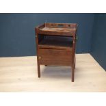 George III mahogany tray top night cupboard with brass handles 55 cm wide