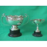 Hallmarked silver trophy with inscription Upminster Golfing Club 1937 and one other 24ozt