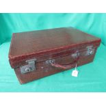 Vintage crocodile leather vanity case with canvas outer cover, stamped Army & Navy, London (no