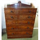 Large gentleman's mahogany chest of drawers, with cornice top and turned handles 113cm x 136cm