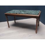 marble and carved hardwood French style coffee table