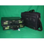 Black leather brief case by Antler & other cases