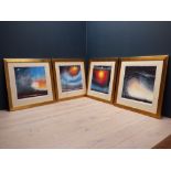 Set of 4 contemporary coloured prints framed and glazed, no 266/395, 60cm x60cm