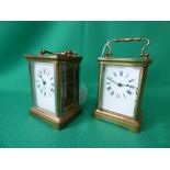 2 brass carriage clocks