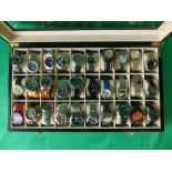 Display case with a qty of mixed gents wrist watch