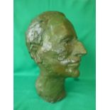 FIORE de HENRIQUEZ Plaster carving of gentleman's head. indistinctly signed & dated '88 42 cm H