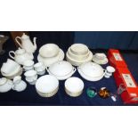 Qty of china including Wedgwood Gold Chelsea & Royal Albert Val D'or & other Misc china & glass,