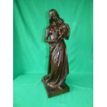 Bronze study of female with child F.H.DUMAICE Paris 1888, 70 cm H