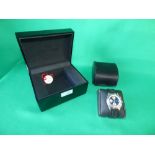 Breitling Gents stainless steel wrist watch with blue dial & rubber strap in original box