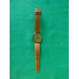 Gents Ramond Weil gold plated case dress watch with light brown leather strap