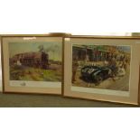 After Terence Cuneo, Jaguar Pit Stop, Le Mans 1953, Ltd Ed colour print, no's 644/850, signed in