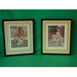 GE Study 1922 A pair of original carved Bonzo dog print cartoons entitled a capital levy & Fair